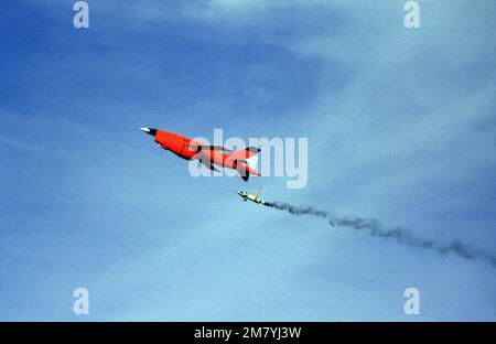 A BQM-34S aerial target drone is launched at Point Mugu during a 1983 ...