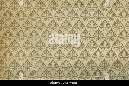 Used antique tapestry with typical abstract shapes, art nouveau, circa 1905 Stock Photo