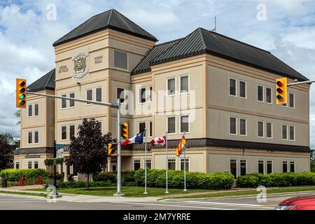 SHEDIAC TOWN HALL, LOBSTER CAPITAL OF THE WORLD, NEW BRUNSWICK, CANADA, NORTH AMERICA Stock Photo