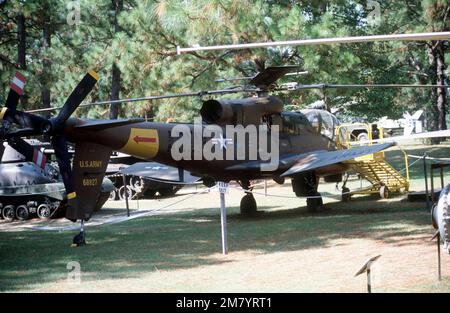 A Cheyenne AH-56A attack helicopter is displayed at the U.S. Army ...