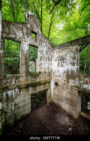 Ruines Carbide Willson, Chelsea, Québec, Canada Stock Photo