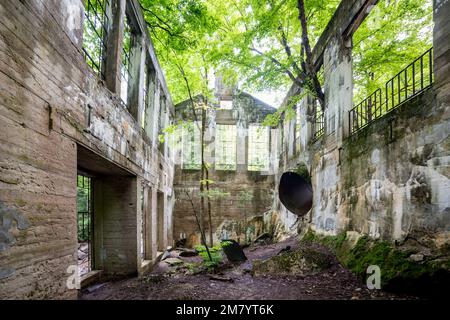 Ruines Carbide Willson, Chelsea, Québec, Canada Stock Photo