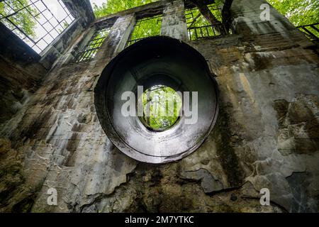 Ruines Carbide Willson, Chelsea, Québec, Canada Stock Photo