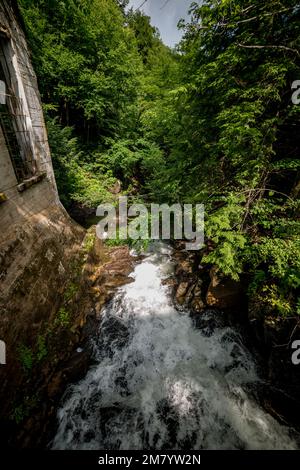 Ruines Carbide Willson, Chelsea, Québec, Canada Stock Photo