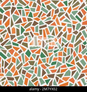 Seamless vector pattern. Multicolor broken vessel mosaic, tiles. Stock Vector