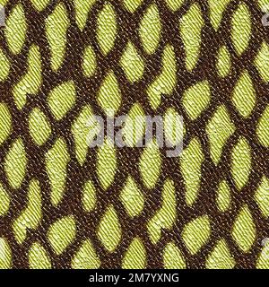 Seamless colored texture, yellow spots  surrounded by brown stripes on the animal skin Stock Photo