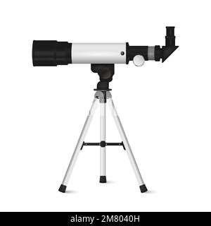Realistic telescope isolated on white background. Vector illustration. Eps 10. Stock Vector