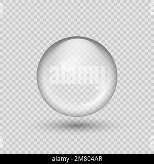Translucent sphere with shadow on transparent background. Vector illustration. Eps 10. Stock Vector