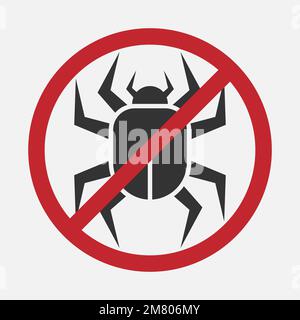 Stop sign of virus, bacteria, germs and microbe isolated on white background. Vector illustration. Eps 10. Stock Vector