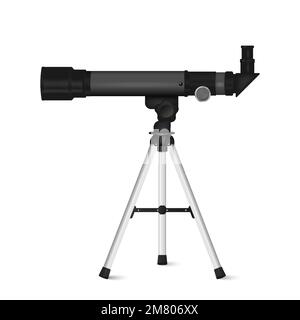 Realistic telescope isolated on white background. Vector illustration. Eps 10. Stock Vector