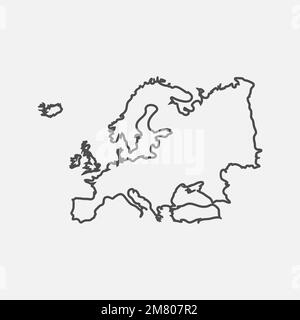 Europe map isolated on white background. Vector illustration. Eps 10. Stock Vector
