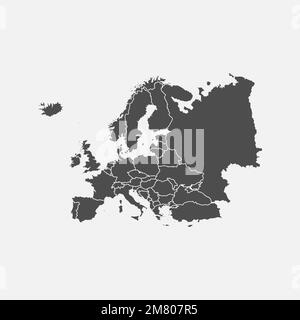Europe map isolated on white background. Vector illustration. Eps 10. Stock Vector