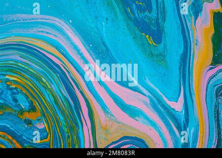Modern fluid art painting. Abstract decorative marble texture. Stock Photo