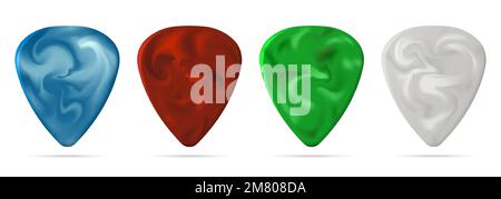 Set of guitar pick isolated on white background. Vector illustration. Eps 10. Stock Vector