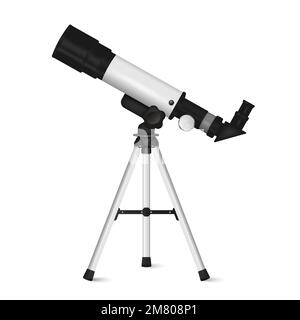 Realistic telescope isolated on white background. Vector illustration. Eps 10. Stock Vector