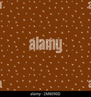 cute, light crosses on a brown background Stock Vector