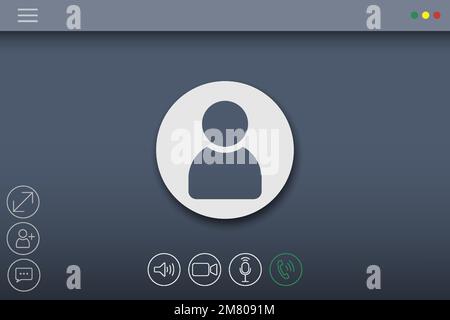 Video chat user interface. Video calls window overla. Vector illustration. Eps 10. Stock Vector