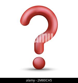 Red question mark isolated on white background. Vector illustration. Eps 10. Stock Vector