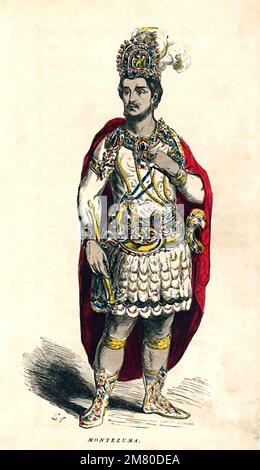 Moctezuma II (Montezuma II). Illustration of the last Emperor of the Aztec Empire, Moctezuma Xocoyotzin (c. 1466-1520) Stock Photo