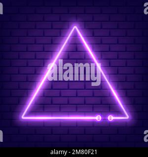 Neon glowing triangle on darkisolated. Vector illustration. Eps 10. Stock Vector