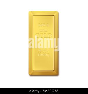 Gold bar isolated on a white background. Vector illustration Stock ...