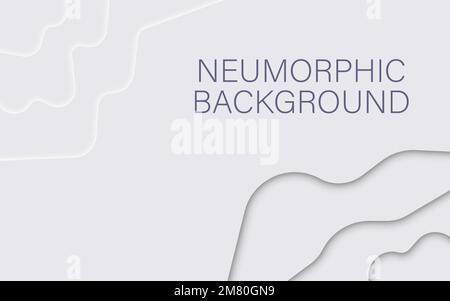 Neumorphic pattern with wavy layers. Abstract paper 3d design template.Vector illustration. Eps 10. Stock Vector