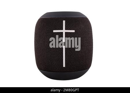 Bluetooth speaker isolated on white background Stock Photo
