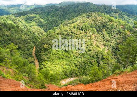 The Rio Copalito or Copalito River in a steep valley in the Sierra ...