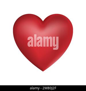 Realistic red heart isolated on white background. Vector illustration. Eps 10. Stock Vector