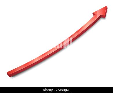 Red arrow. 3d UP financial graph isolated on white background. Vector illustration. Eps 10. Stock Vector