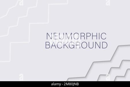 Neumorphic pattern with wavy layers. Abstract paper 3d design template.Vector illustration. Eps 10. Stock Vector