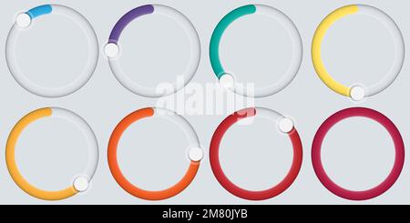 Set of slider bar infographic colorful elements. Vector illustration. Eps 10. Stock Vector
