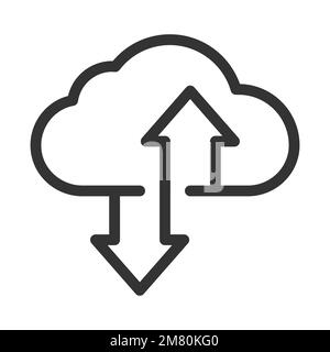 Upload download cloud arrow icon symbol. Vector illustration. Eps 10. Stock Vector