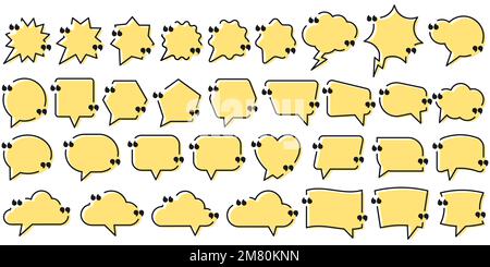 Quote box frames set. Bubble quotation, comment, message borders. Vector illustration. Eps 10. Stock Vector