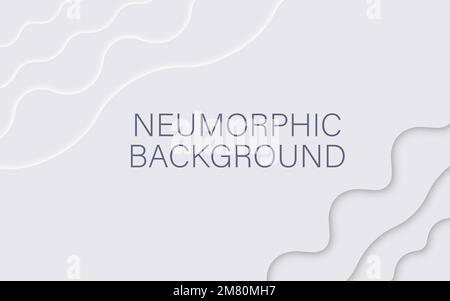 Neumorphic pattern with wavy layers. Abstract paper 3d design template.Vector illustration. Eps 10. Stock Vector