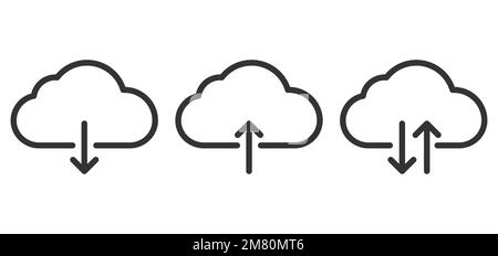 Upload download cloud arrow icon symbol. Vector illustration. Eps 10. Stock Vector