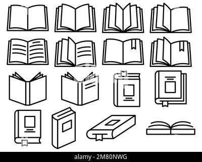 Book icon set. Simple book symbol. Vector illustration. Eps 10. Stock Vector