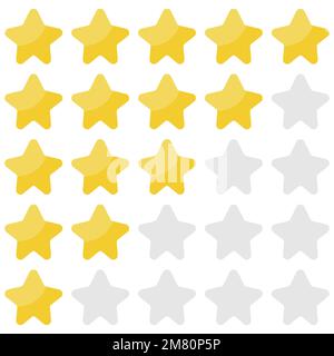 5 star rating icon. Five stars customer product rating review flat icon for apps and websites. Vector illustration. Eps 10. Stock Vector