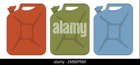 Set of colorful fuel canister. Vector illustration. Eps 10. Stock Vector