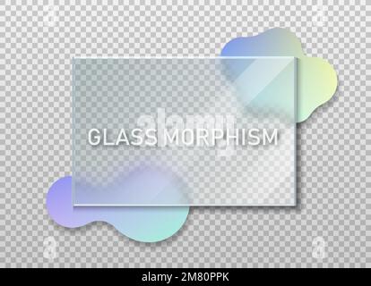 Glass morphism background with abstract fluid holographic shapes and ...