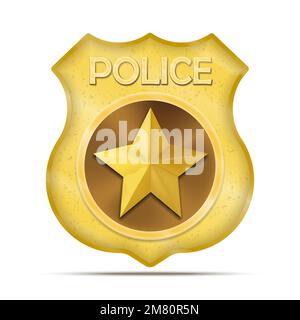 Police badge. Vector illustration. Eps 10. Stock Vector