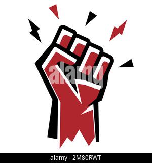 Hands clenched power strength icon. Fist sign. Vector illustration. Eps 10. Stock Vector