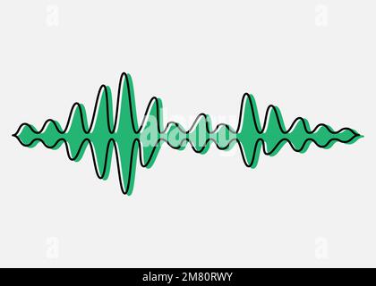 Sound, audio wave color icon. Vibration, noise amplitude. Music rhythm frequency. Radio signal, voice recording logo, soundwave. Vector illustration. Stock Vector