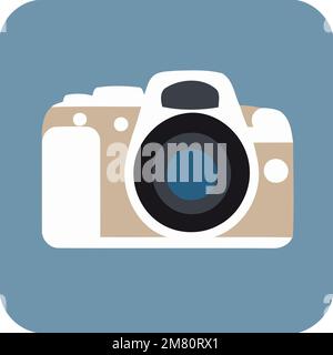 Minimalistic and iconic camera icon. Perfect for use in apps, websites, and graphic designs Stock Vector