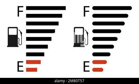 Set of Fuel gauge icon showing full. Vector illustration. Eps 10. Stock Vector