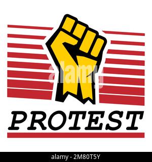 Hands clenched power strength icon. Fist sign. Vector illustration. Eps 10. Stock Vector