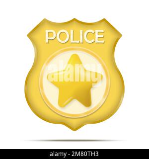 Police badge. Vector illustration. Eps 10. Stock Vector