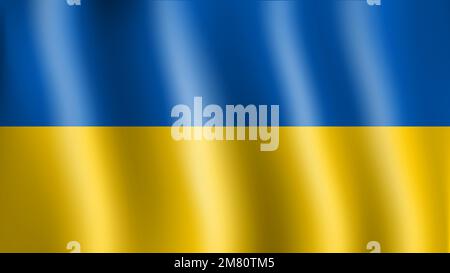 Realistic Ukraine waving flag. Vector illustration. Eps 10. Stock Vector