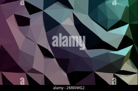 3D vector illustration, volumetric background sith stones, rock with colorful light and dark contrast, surreal geology banner Stock Vector