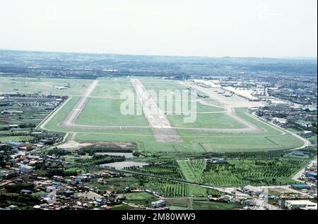 An aerial view of Yokota Air Base, Japan. Base: Yokota Air Base Country: Japan (JPN) Stock Photo